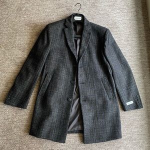 Calvin Klein Men's Slim Fit Wool Blend Overcoat Jacket